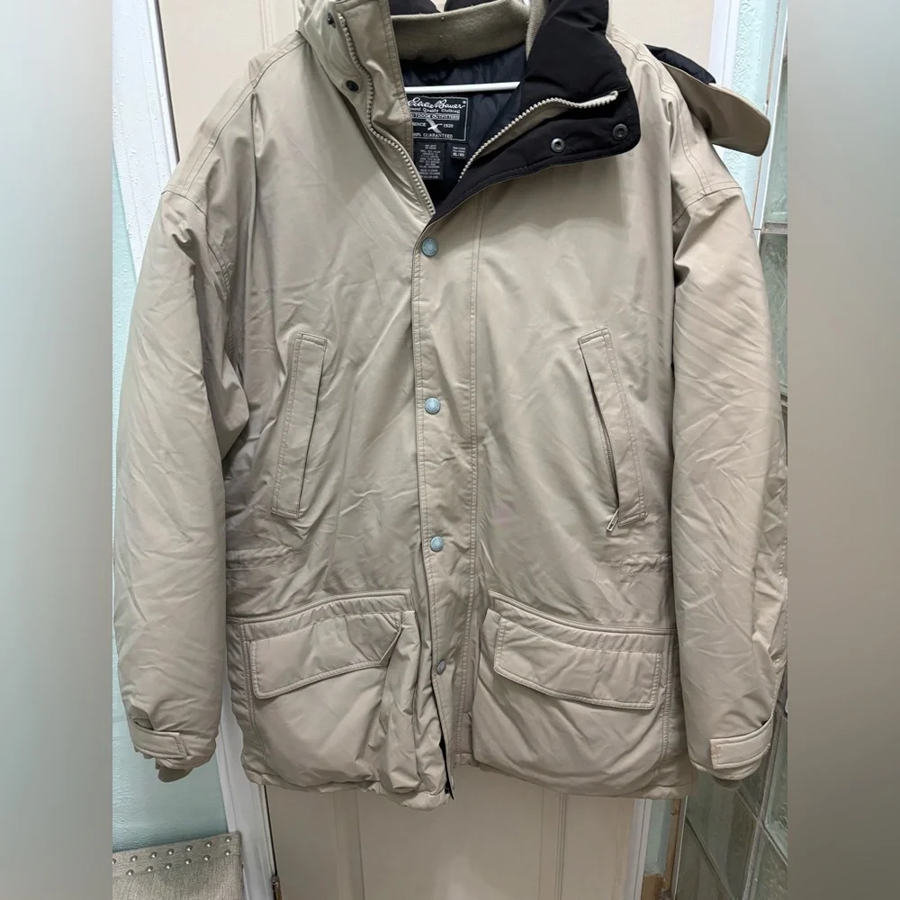 Eddie Bauer Men’s Black Nylon Parka Coat - Picture 1 of 6